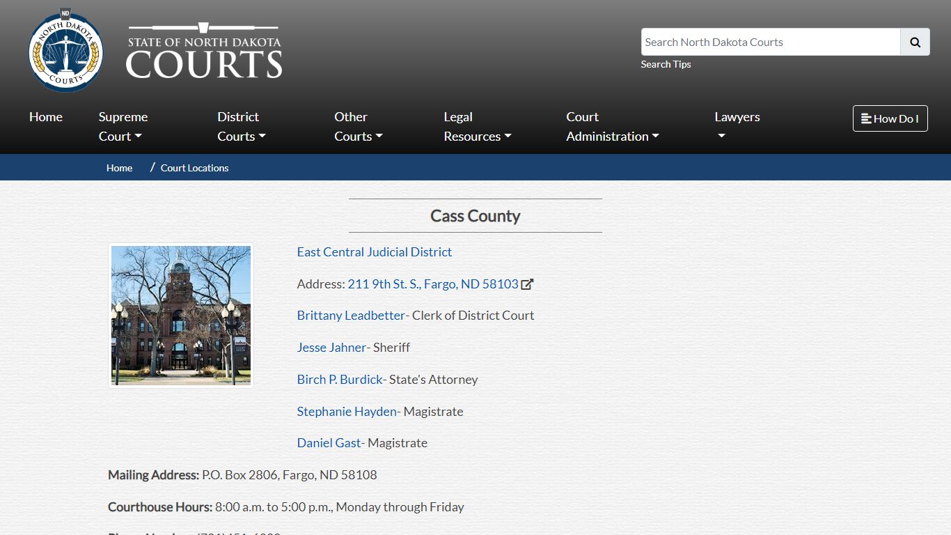 North Dakota Court System - Cass County